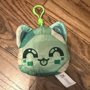 Green Cat Plush Keychain